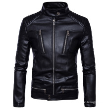 Veste en cuir PU de style vintage en détresse pour homme